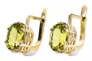 8K žlté zlato 333 Yellow Peridot náušnice vec003x-yp Russian Soviet USSR Vintage Jewlery Art Deco style